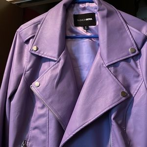 lavender leather jacket